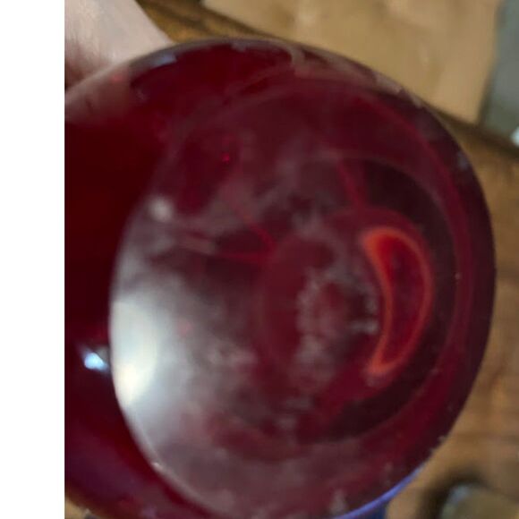 Vntg Morganton Y Shaped Glass 12" Vase Amberina Murano ? Mid Century Modern - Picture 3 of 6